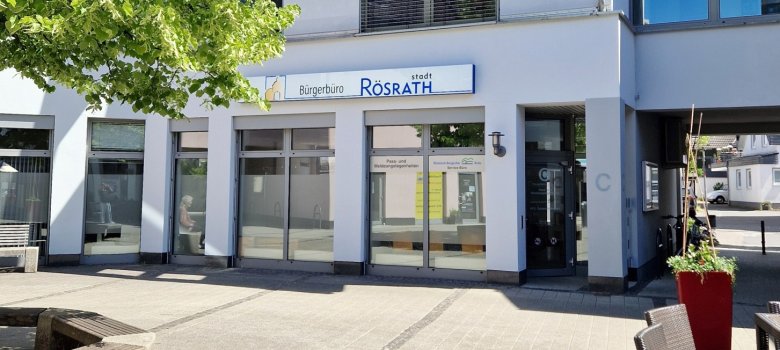 Außenansicht des Bürgerbüros der Stadt Rösrath