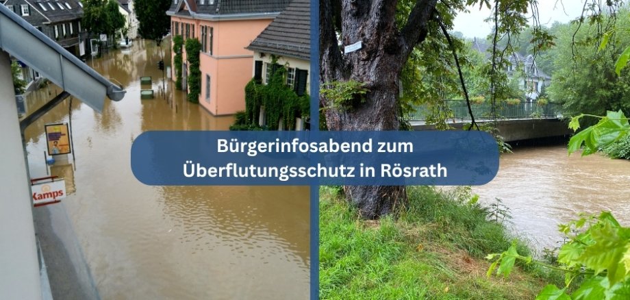 Das Bild zeigt die Sülz in Hoffnungsthal mit einem sehr hohen Pegelstand.