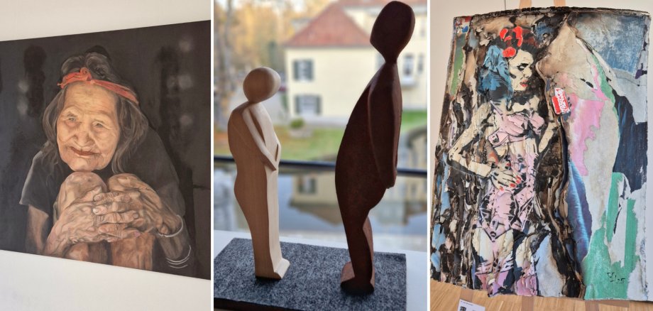 Rösrather Künstler Das Bild zeigt eine kleine Collage von Kunstwerken, die bei vergangenen Auflagen der Ausstellungsreihe "Rösrather Künstler" ausgezeichnet wurden.