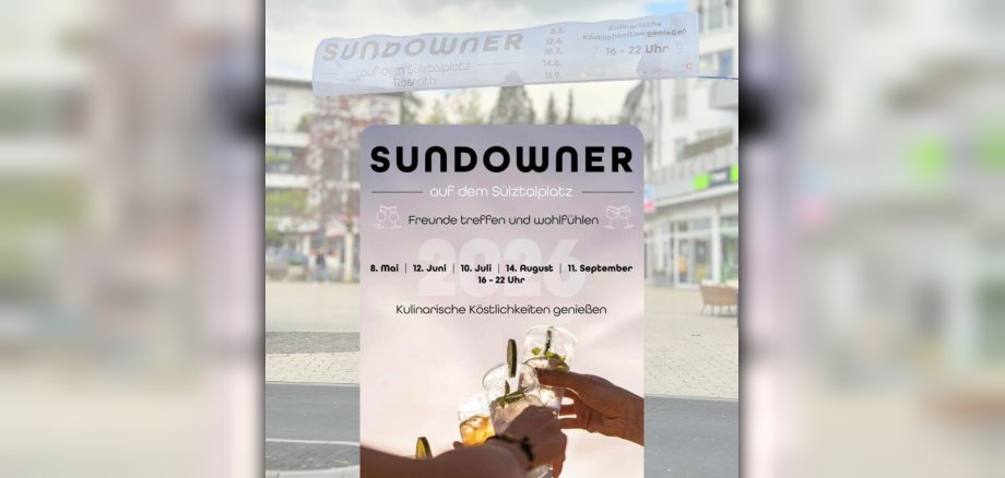 Das Bild zeigt den Flyer zur neuen Veranstaltungsreihe Sundowner.
