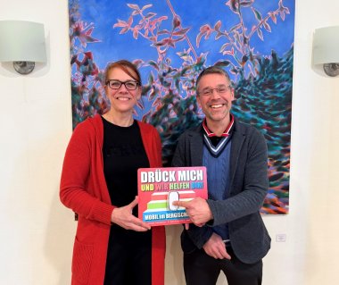 Das Bild zeigt Martina Niehöfer vom Caritasverband für den Rheinisch-Bergischen Kreis und Zaido Böttcher von der IG Kindertagespflege Rösrath. Sie bilden den Vorsitz des Beirats für die Belange von Menschen mit Behinderung.