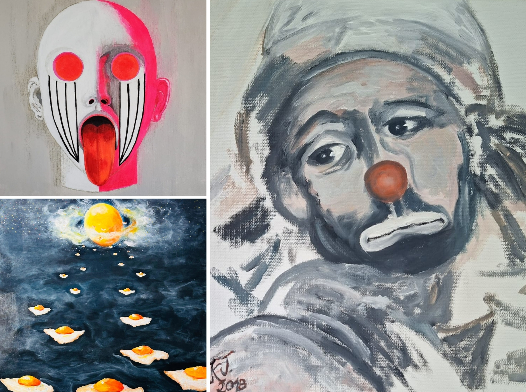 Das Bild zeigt eine Collage der Motive zur Ausstellung Begegnungen.