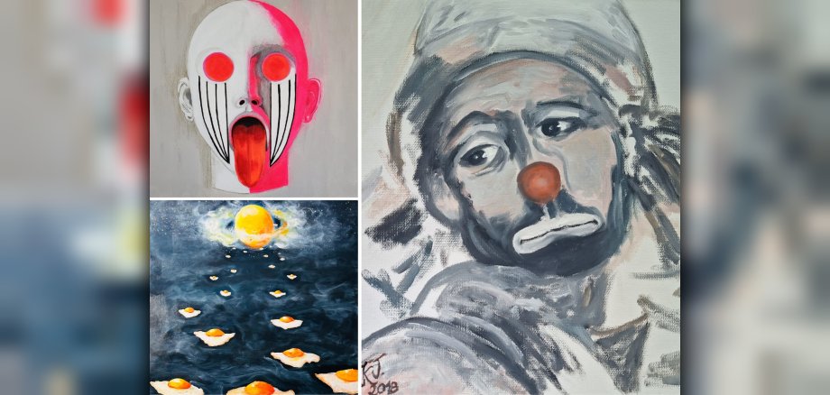 Das Bild zeigt eine Collage der Motive zur Ausstellung Begegnungen.