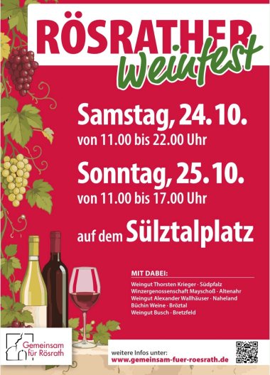 Weinfest Rösrath Das Bild zeigt den Flyer zum ersten Rösrather Weinfest.